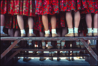 Girls chorus at folkloric festival in the Tatra mountains of southern Poland. 1979